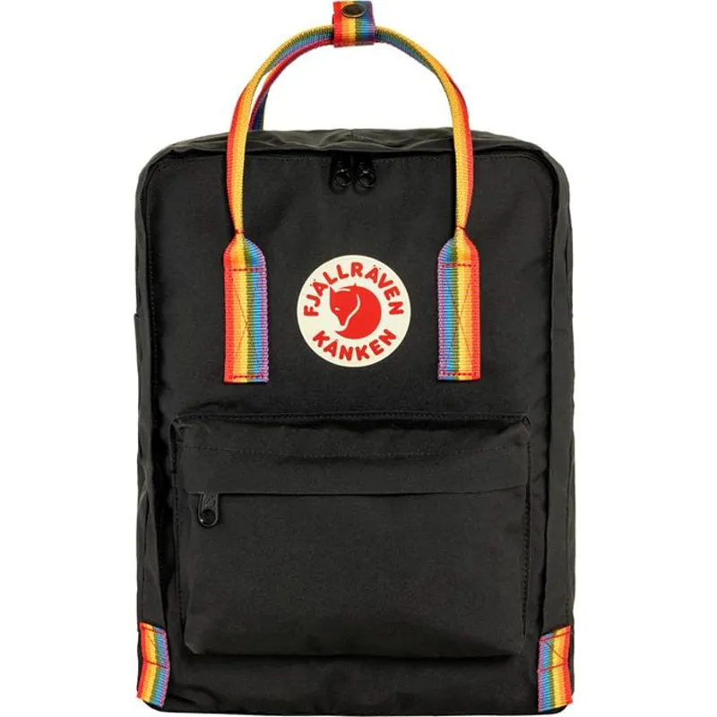 Fjallraven Kånken Rainbow Bag in Black/Rainbow Pattern