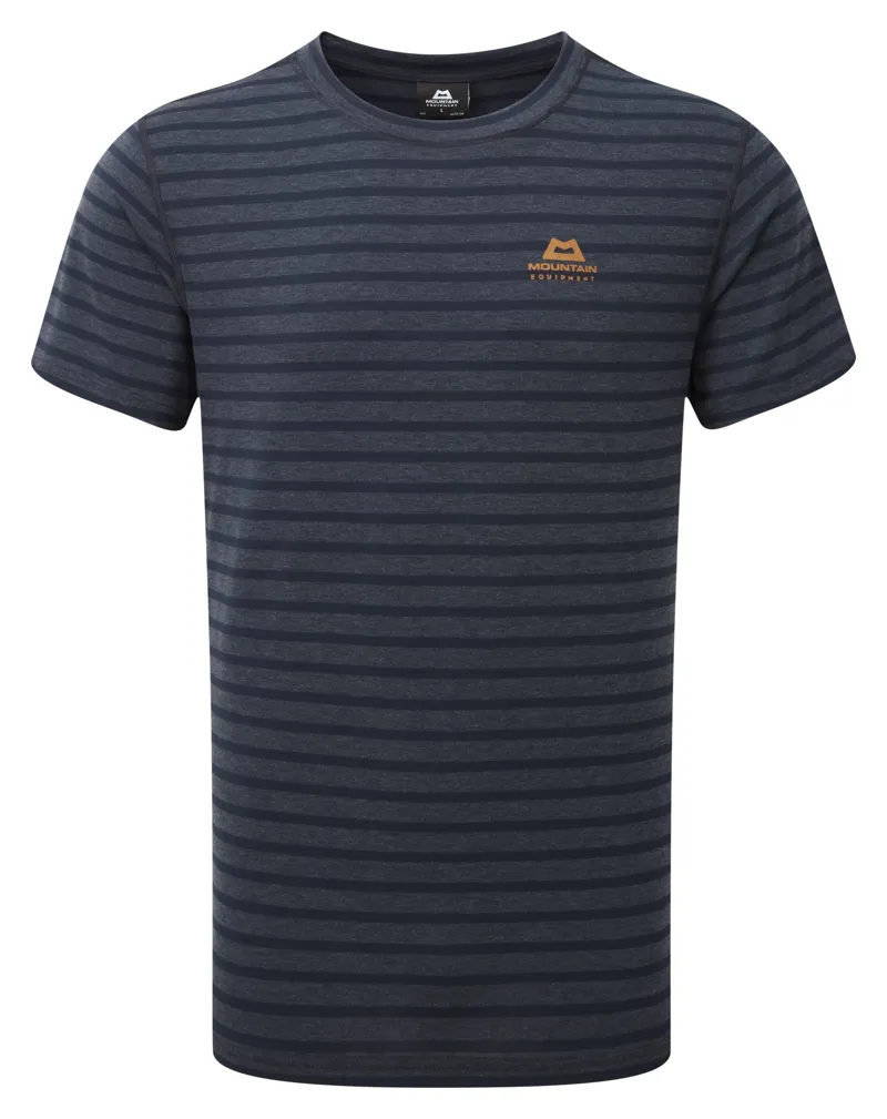 MOUNTAIN eQUIPMENT MENS GROUNDUP TEE COSMOS STRIPE