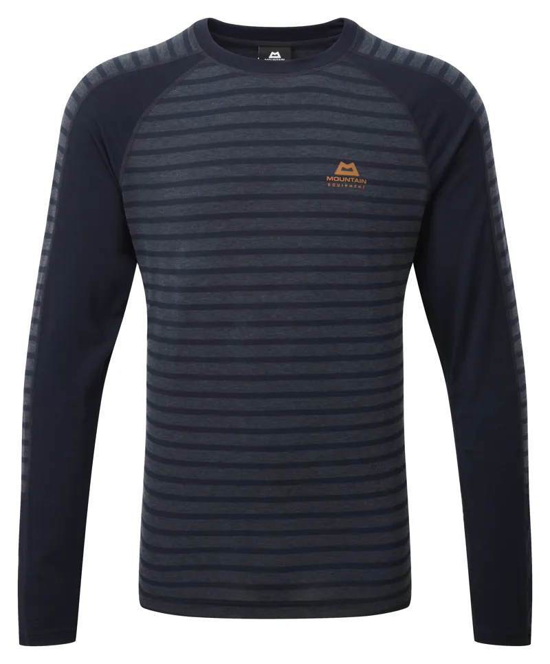 MOUNTAIN EQUIPMENT MENS REDLINE L/S TEE COSMOS STRIPE
