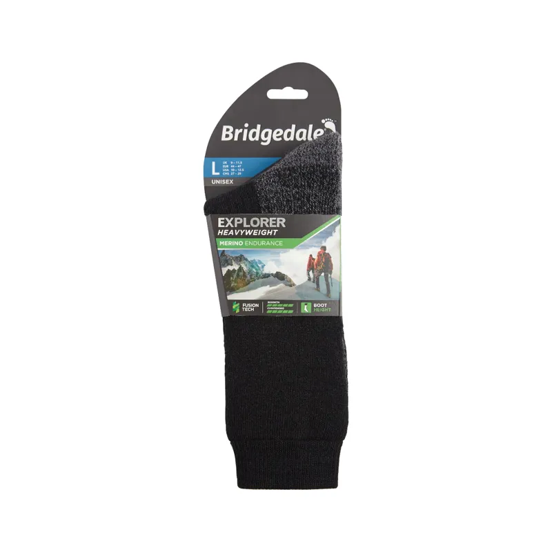 Bridgedale Unisex Explorer Heavyweight Merino Performance Boot Socks in Black-2