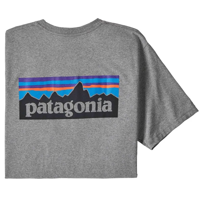 Patagonia Mens P-6 Logo Responsibili-tee in Gravel Heather