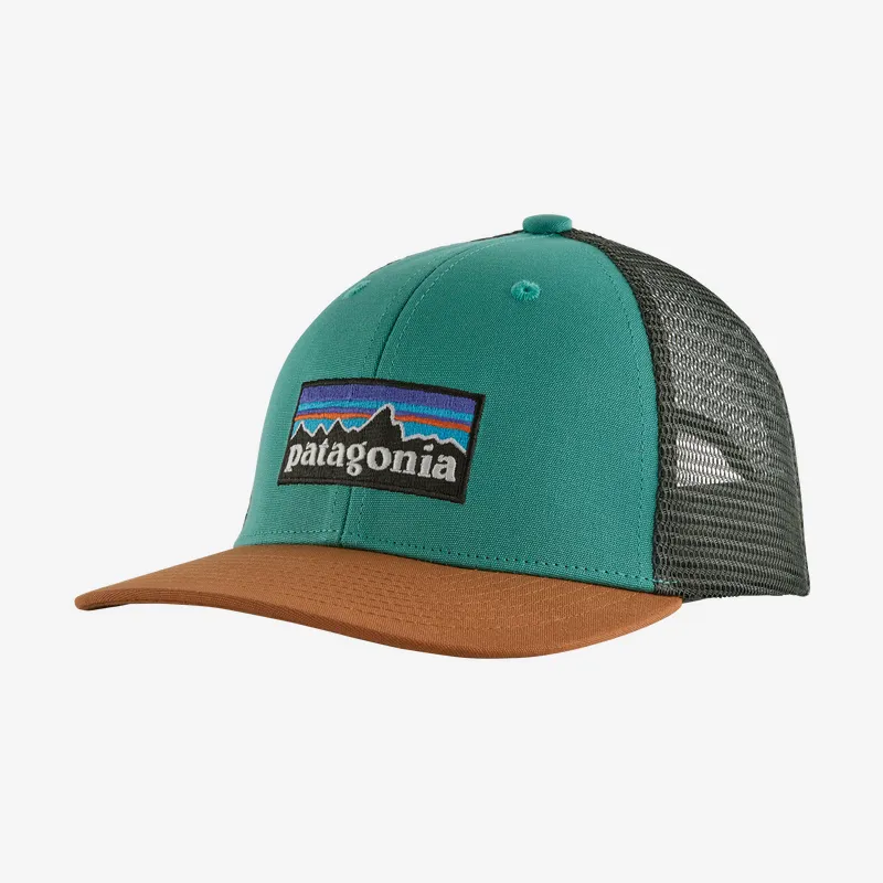 PATAGONIA KIDS TRUCKER HAT P-6 LOGO LIGHT BERYL GREEN