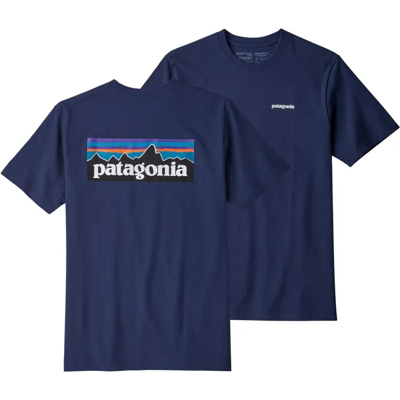 Patagonia Mens P-6 Logo Responsibili-Tee Classic in Navy