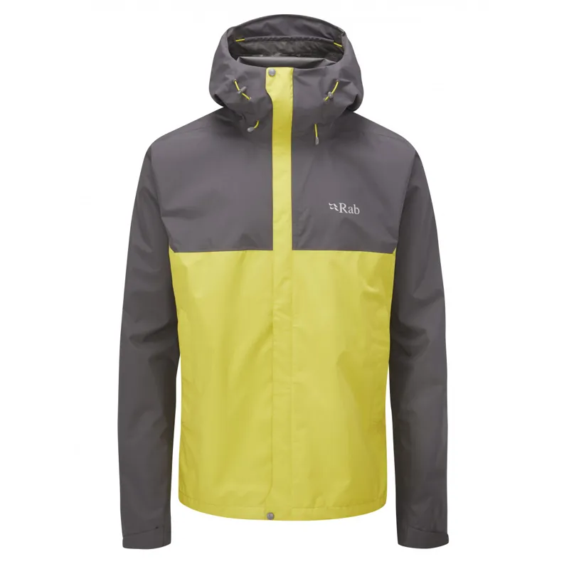 Rab Downpour Eco Mens Jacket in Graphene/Zest