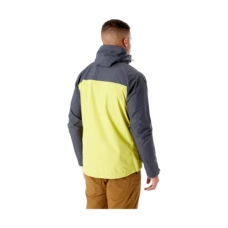 Rab Downpour Eco Mens Jacket in Graphene/Zest-1