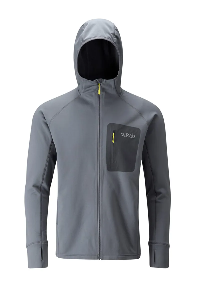 RAB MENS SUPERFLUX HOODY STEEL