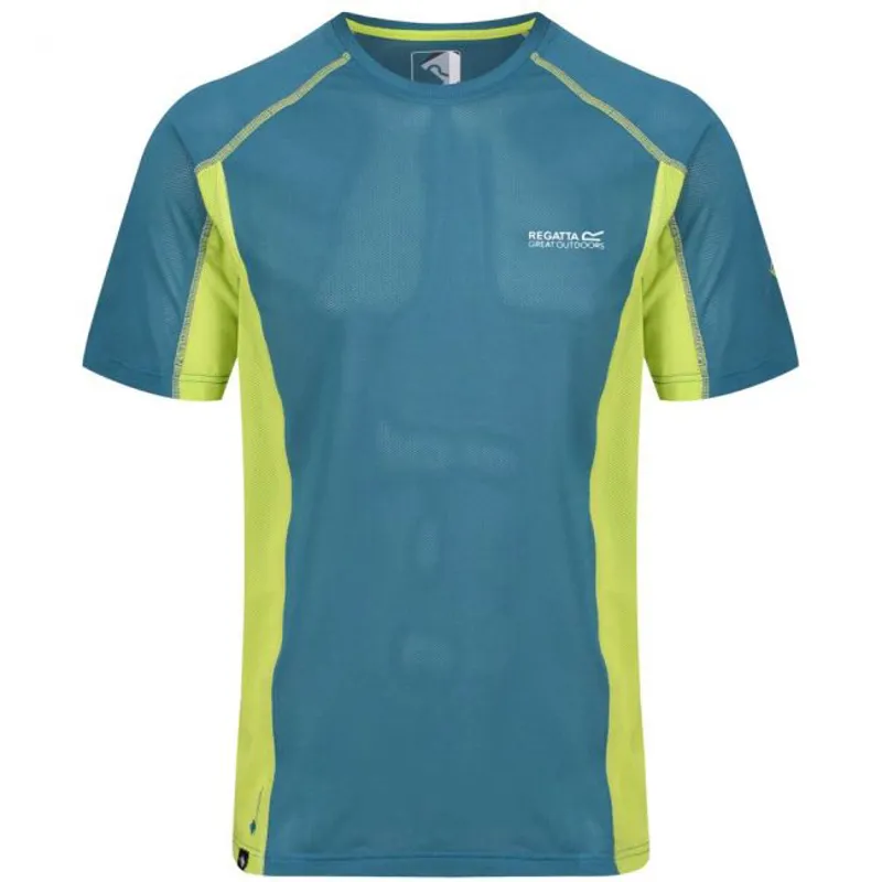 Regatta Volito IV Mens T-shirt in Sea Blue/Lime Punch