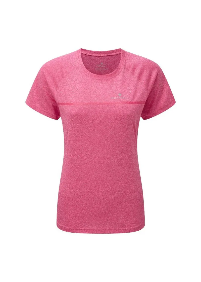 Ronhill Everyday Short Sleeve Womens T-shirt in Hot Pink Marl