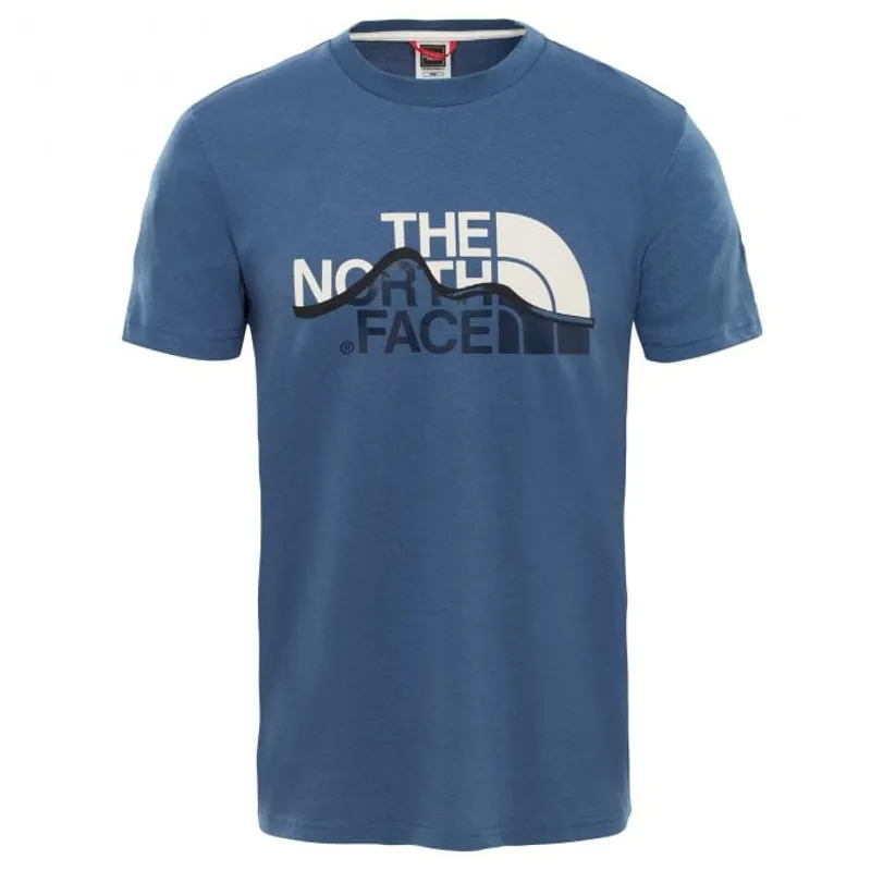 The North Face Mount Line Mens T-shirt in Shady Blue/White