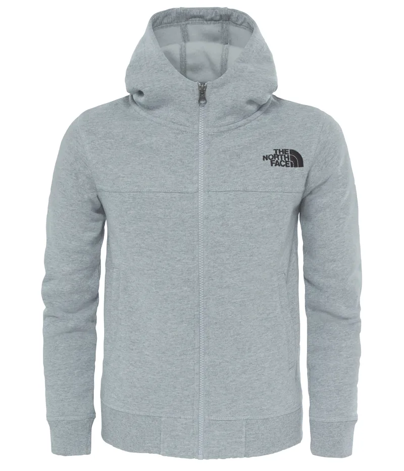THE NORTH FACE YOUTH FULL ZIP DREW PEAK HOODY LIGHT GREY HEATHER
