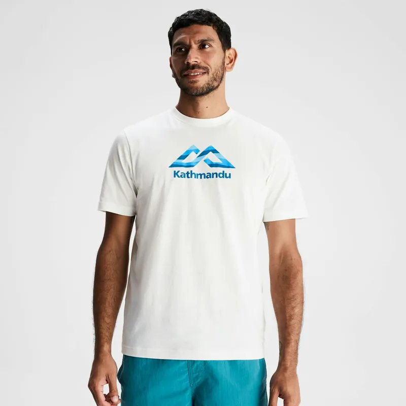 Kathmandu Men's Logo Fill Organic Cotton Tee in White-1