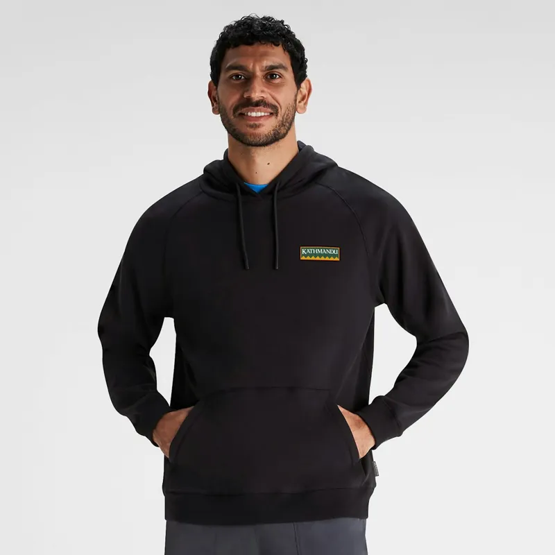 Kathmandu Men's Heritage Logo LT Brushed-Back Hoodie in Black Stingray-1