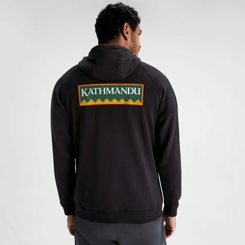 Kathmandu Men's Heritage Logo LT Brushed-Back Hoodie in Black Stingray-2
