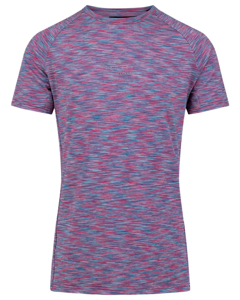 Cruyff Men's Montserrat Tech Space Tee in Red/Pink Muline