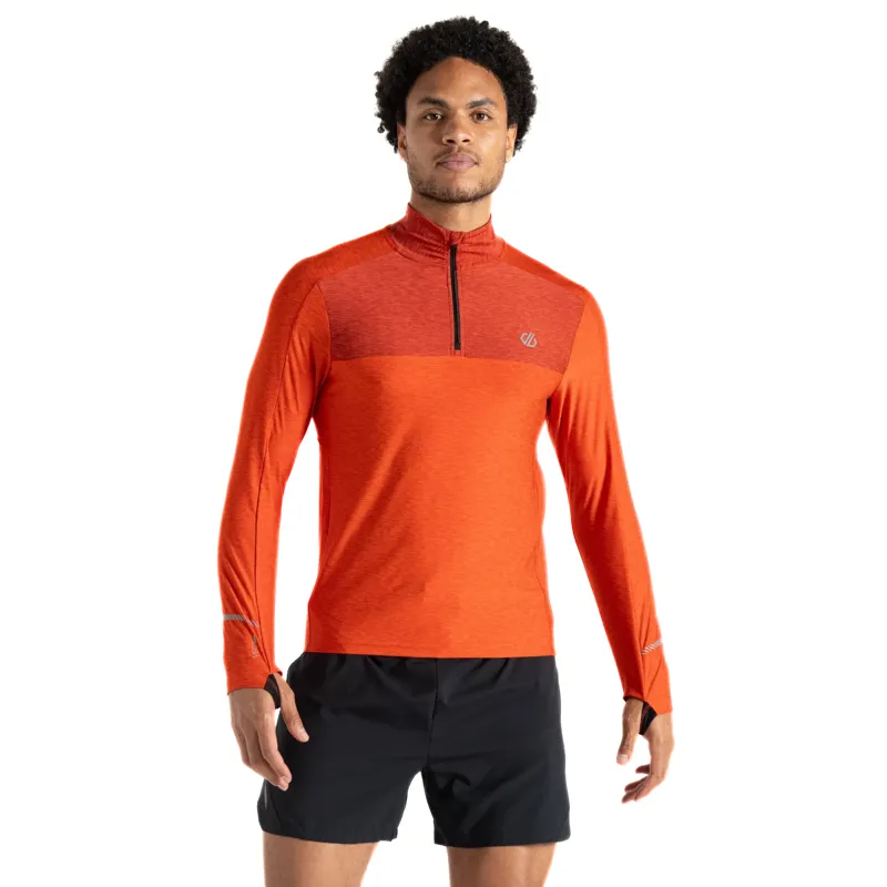 Dare2b Men's Power Up II Lightweight Jersey in Cinnamon Tuscan and Red Marl