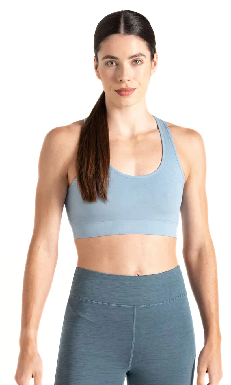 Dare2b Women's Don't Sweat It Sports Bra in Rainwashed Blue