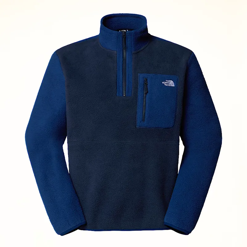 The North Face Men's Yumiori 1/4 Zip Fleece Jacket in Summit Navy/Estate Blue