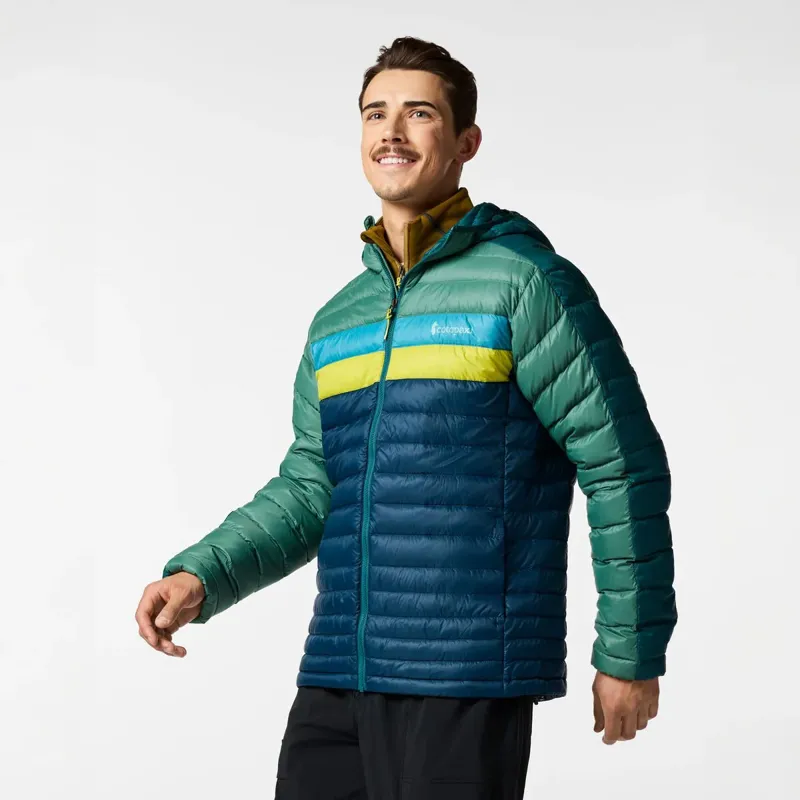 Cotopaxi Men's Fuego Down Hooded Jacket in Deep Ocean Block-1