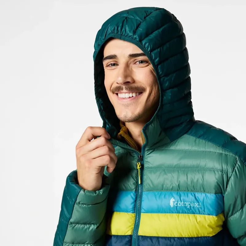 Cotopaxi Men's Fuego Down Hooded Jacket in Deep Ocean Block-4
