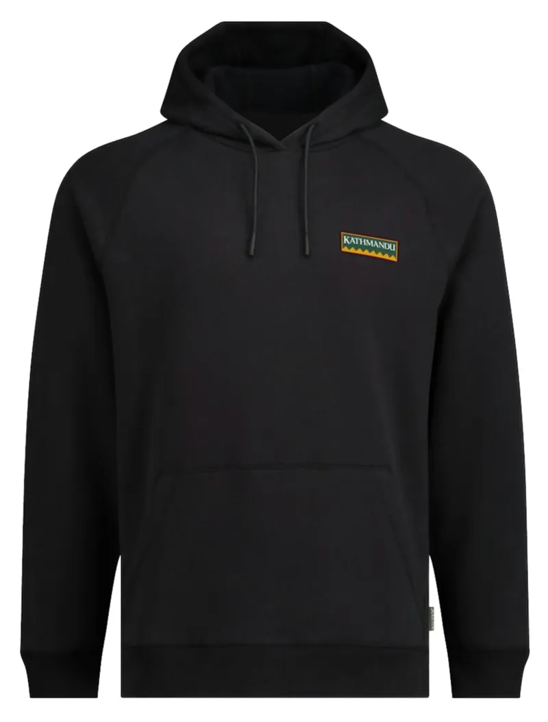 Kathmandu Men's Heritage Logo LT Brushed-Back Hoodie in Black Stingray