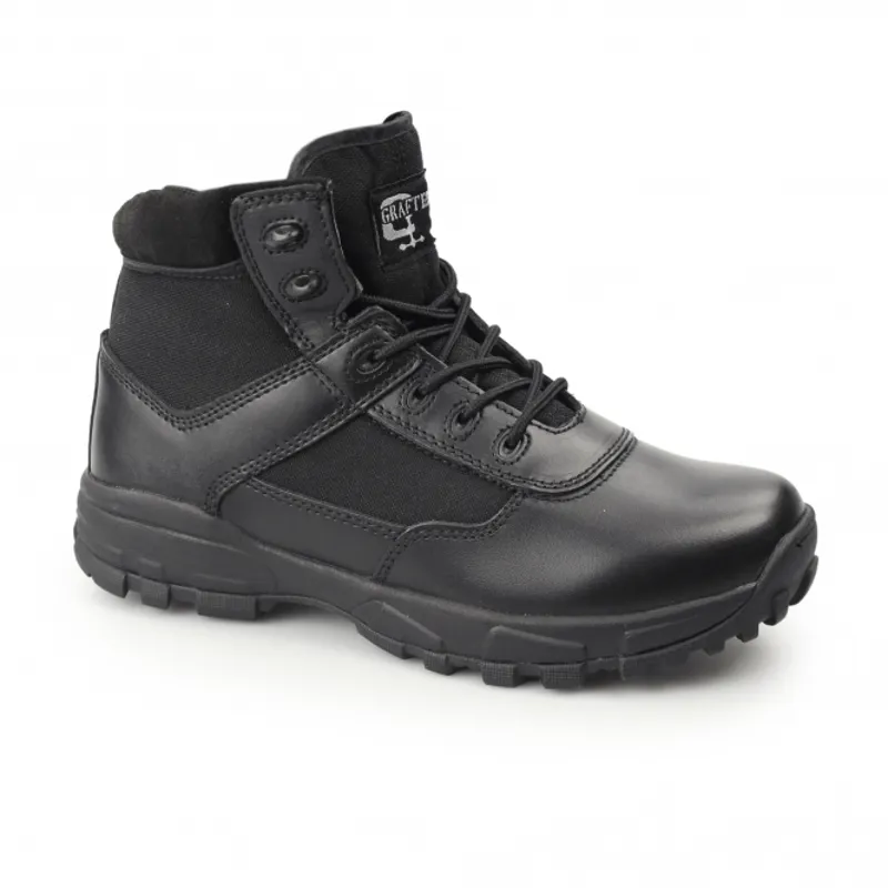 Grafters Unisex Cover II Non Metal Lightweight Combat Boot in Black