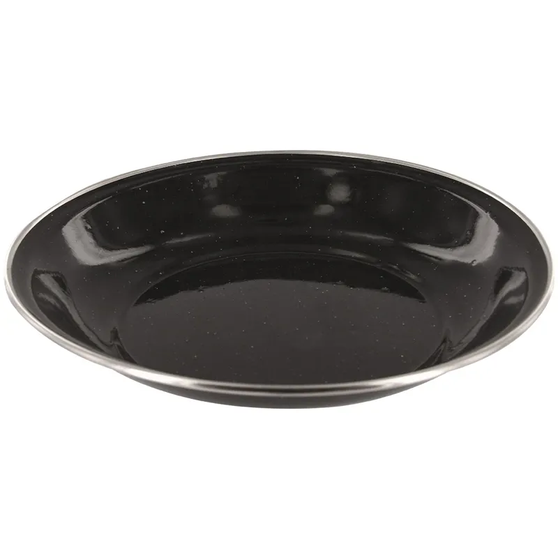 Highlander Deluxe Enamel Soup Plate in Black