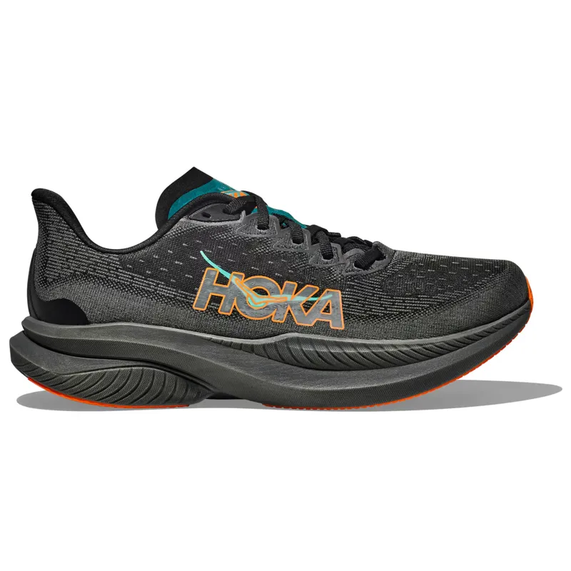 Hoka Men's Mach 6 in Black/Electric Tangerine
