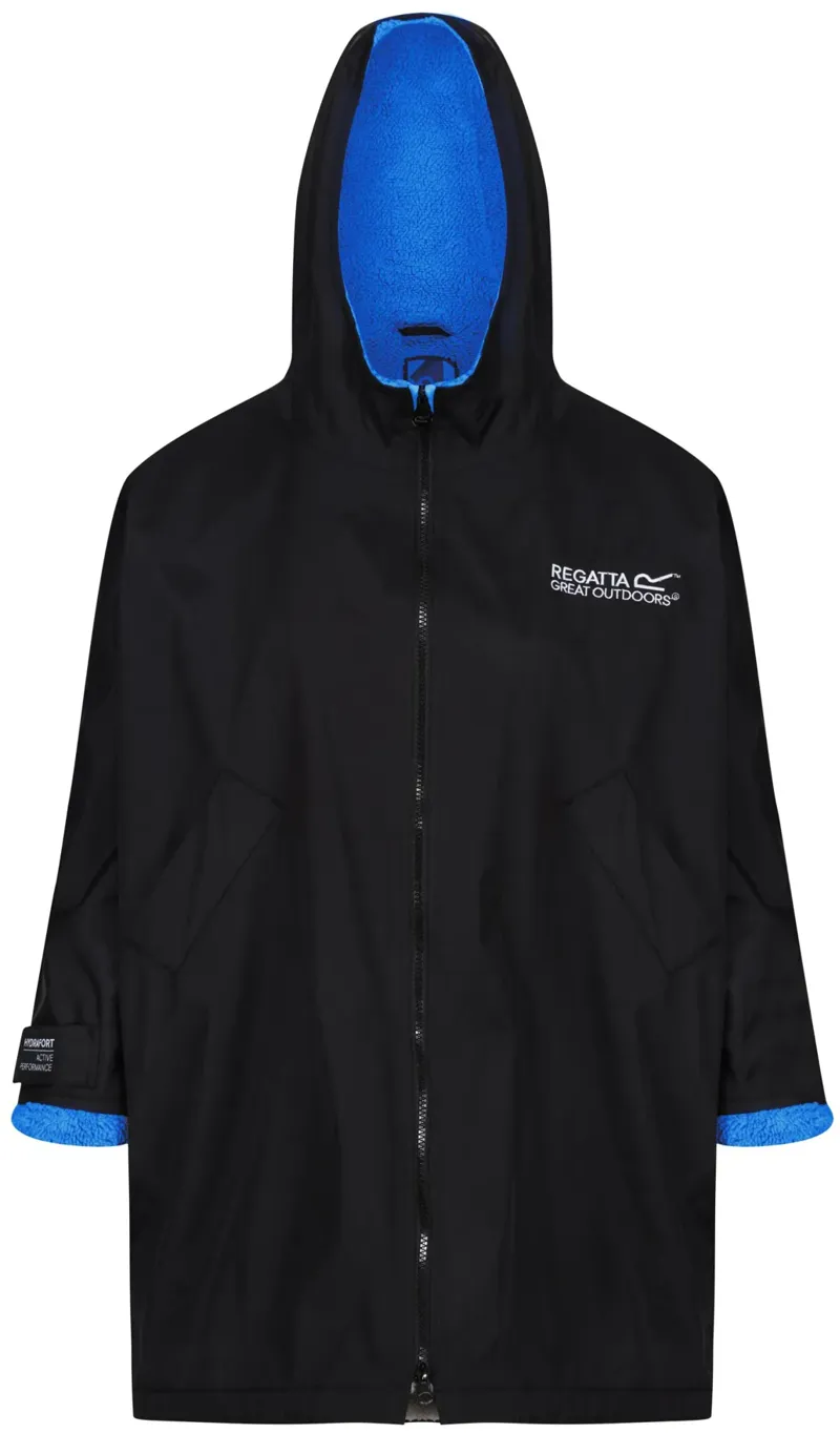 Regatta Junior Waterproof Changing Robe in Black/Oxford Blue