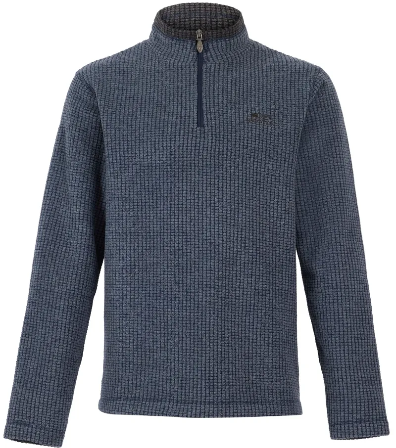 Weird Fish Men's Newark Eco 1/4 Zip Grid Fleece in Navy