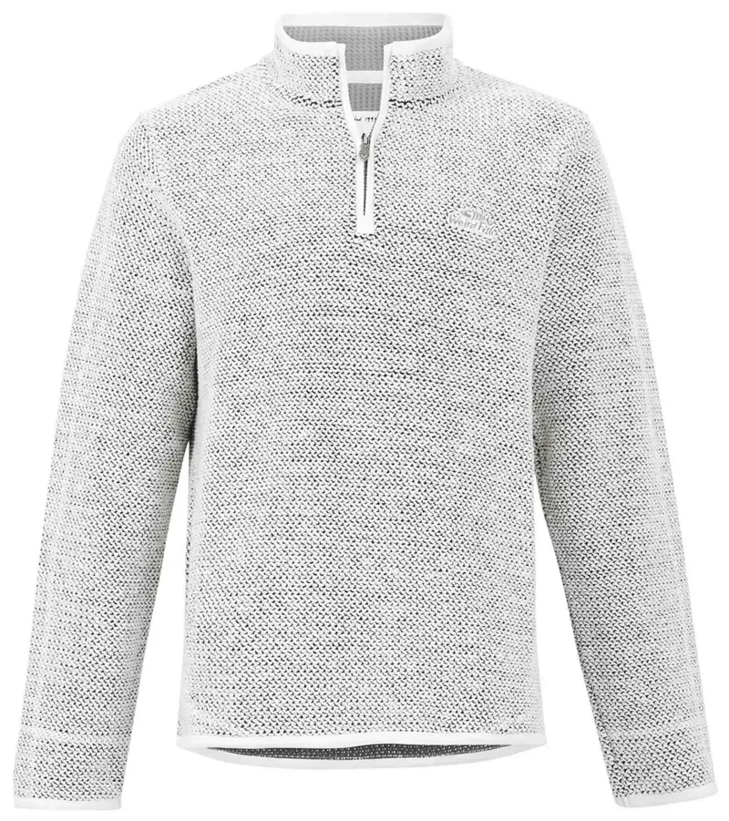 Weird Fish Men's Stern Eco 1/4 Zip Macaroni in Ecru