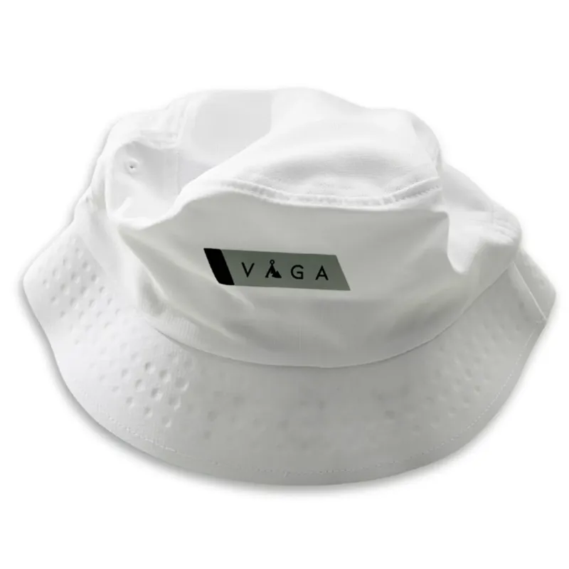 Vaga Adult Feather Bucket Hat in White/Mist Grey/Black