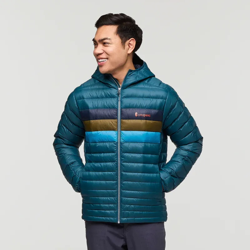 Cotopaxi Men's Fuego Hooded Down Jacket in Abyss Stripes-2