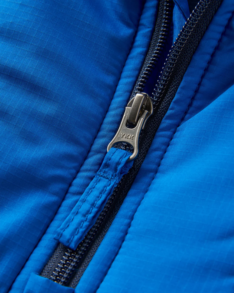 Passenger Men's Woodland Hooded 1/2 Zip Recycled Polar Fleece in Rich Navy/Grey Marl-2