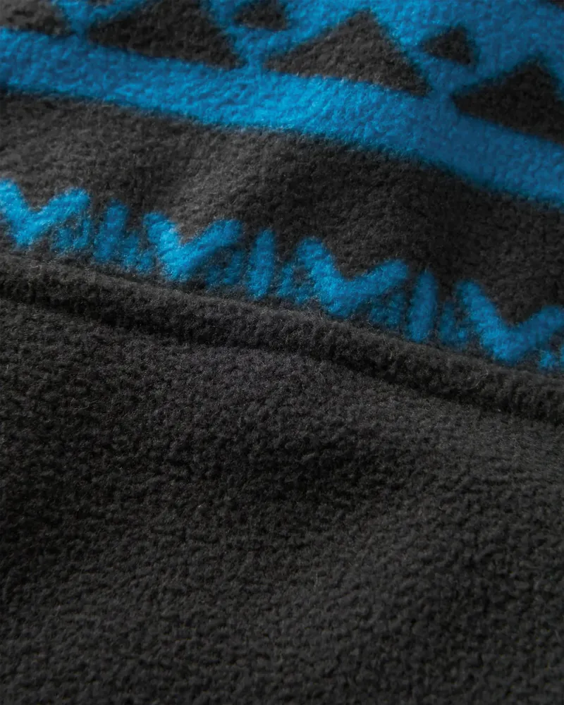 Passenger Men's Set Off Recycled Polar 1/4 Zip Fleece in Mountain Geo Charcoal/Bluejay-5