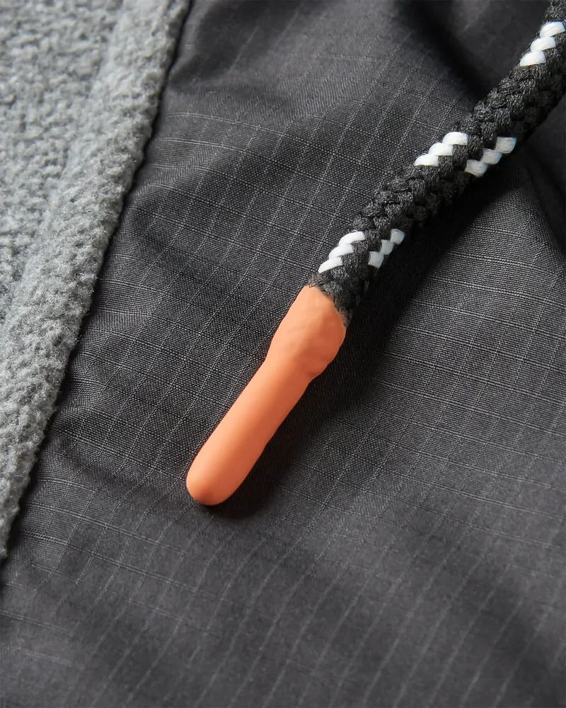 Passenger Men's Woodland Hooded 1/2 Zip Recycled Polar Fleece in Grey Marl/Khaki-6