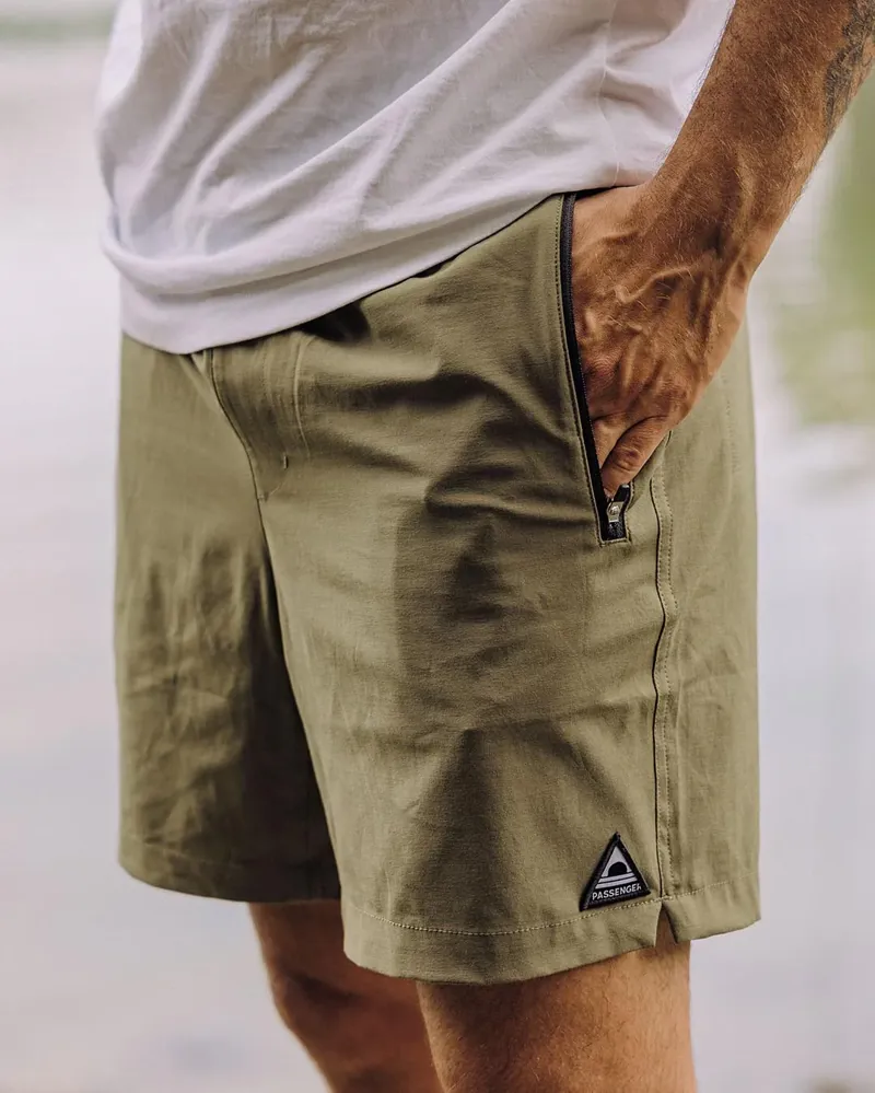 Passenger Men's Traveller Organic All Purpose Shorts in Khaki-2
