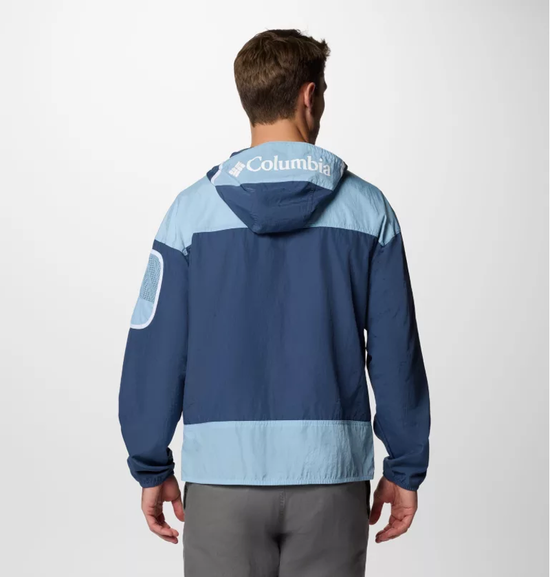 Columbia Men's Challenger II Windbreaker in Dark Mountain/Ripple Blue-3
