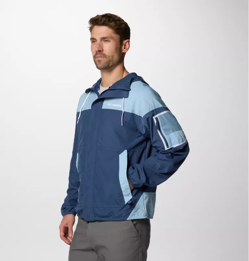 Columbia Men's Challenger II Windbreaker in Dark Mountain/Ripple Blue-2