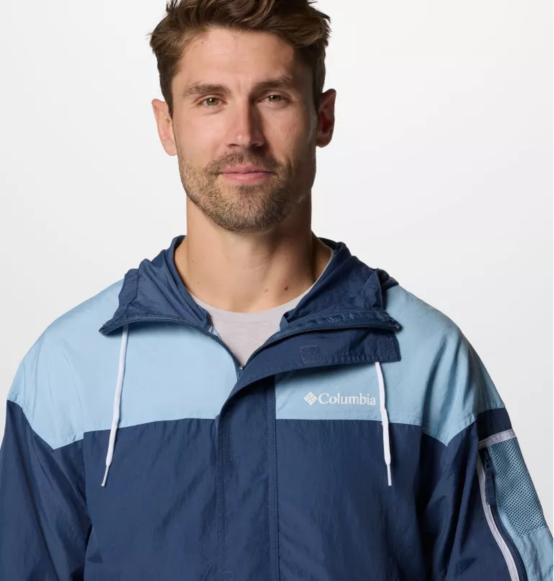 Columbia Men's Challenger II Windbreaker in Dark Mountain/Ripple Blue-5