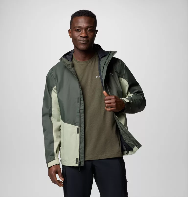 Columbia Men's Pouring Adventure III Jacket in Greenscape/Safari-3