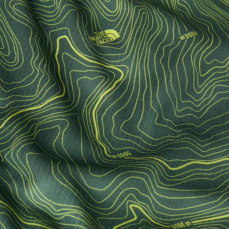 The North Face Boy's Never Stop Shorts in Duck Green/Topo Print-7