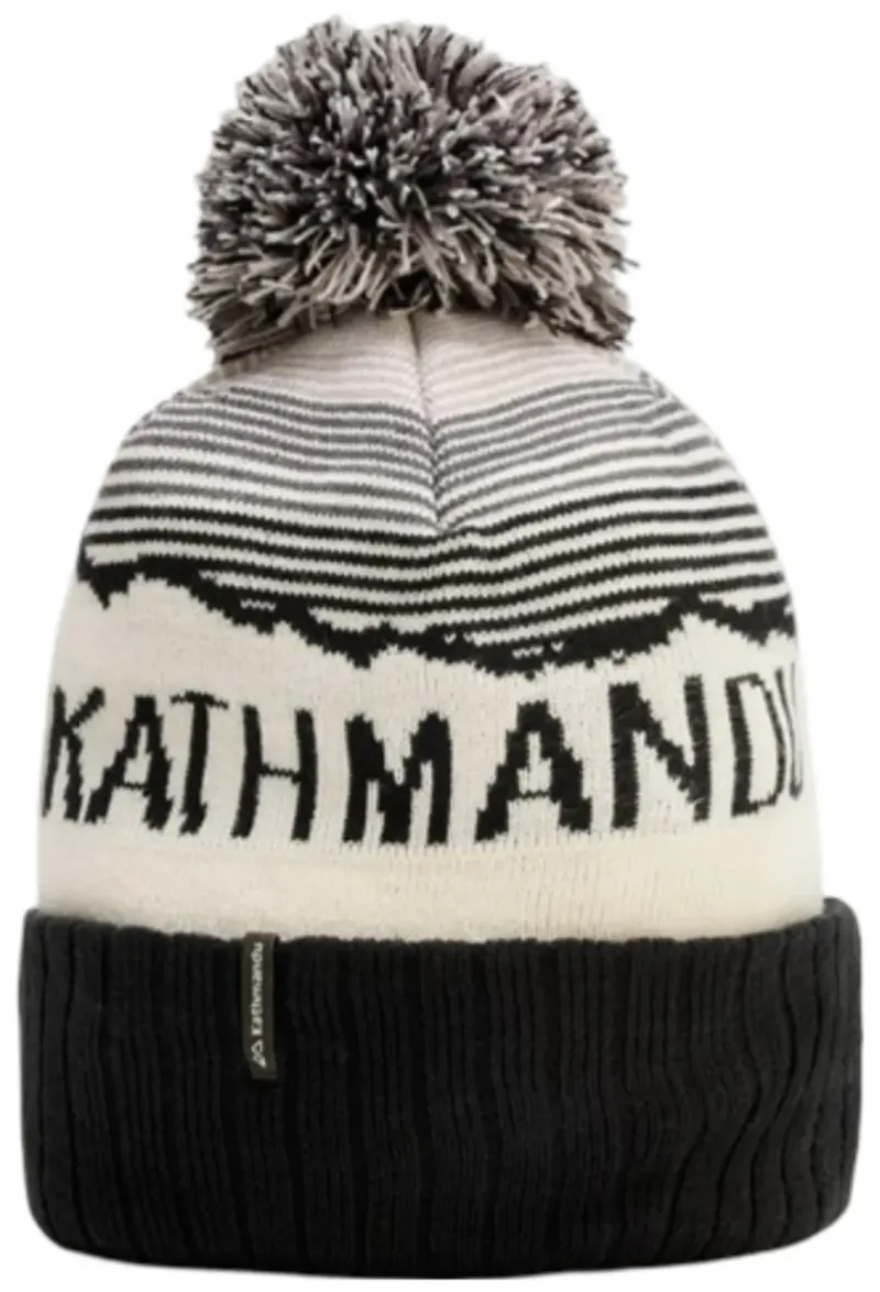 Kathmandu MTN Skies Pompom Beanie in Black/White