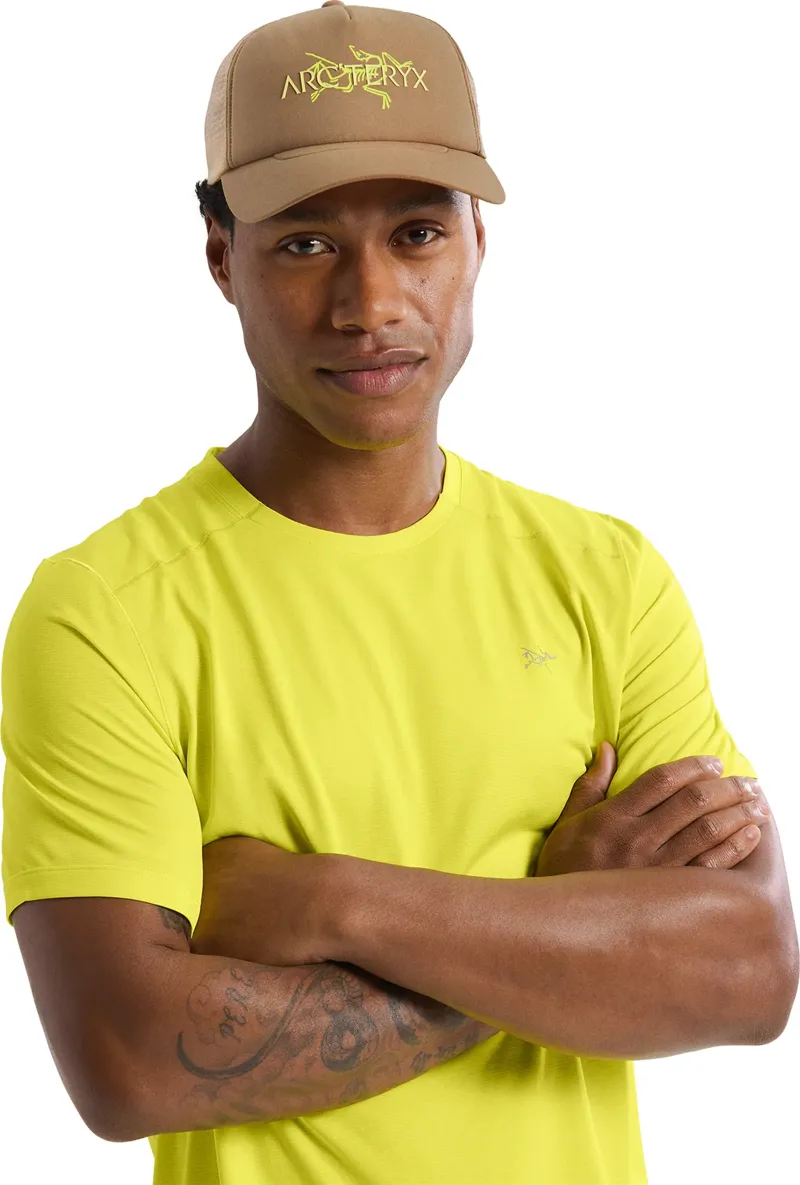 Arc'teryx Bird Word Trucker Hat in Canvas/Euphoria-3