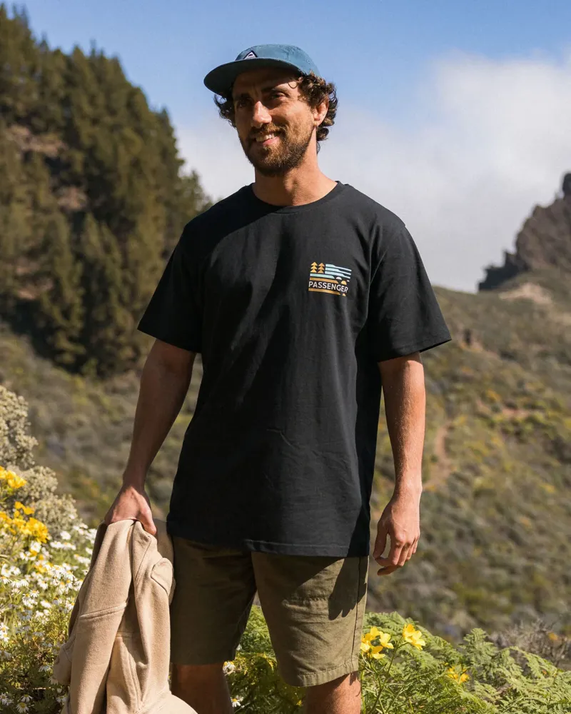 Passenger Men's Cutout Organic Cotton T-Shirt in Black-4