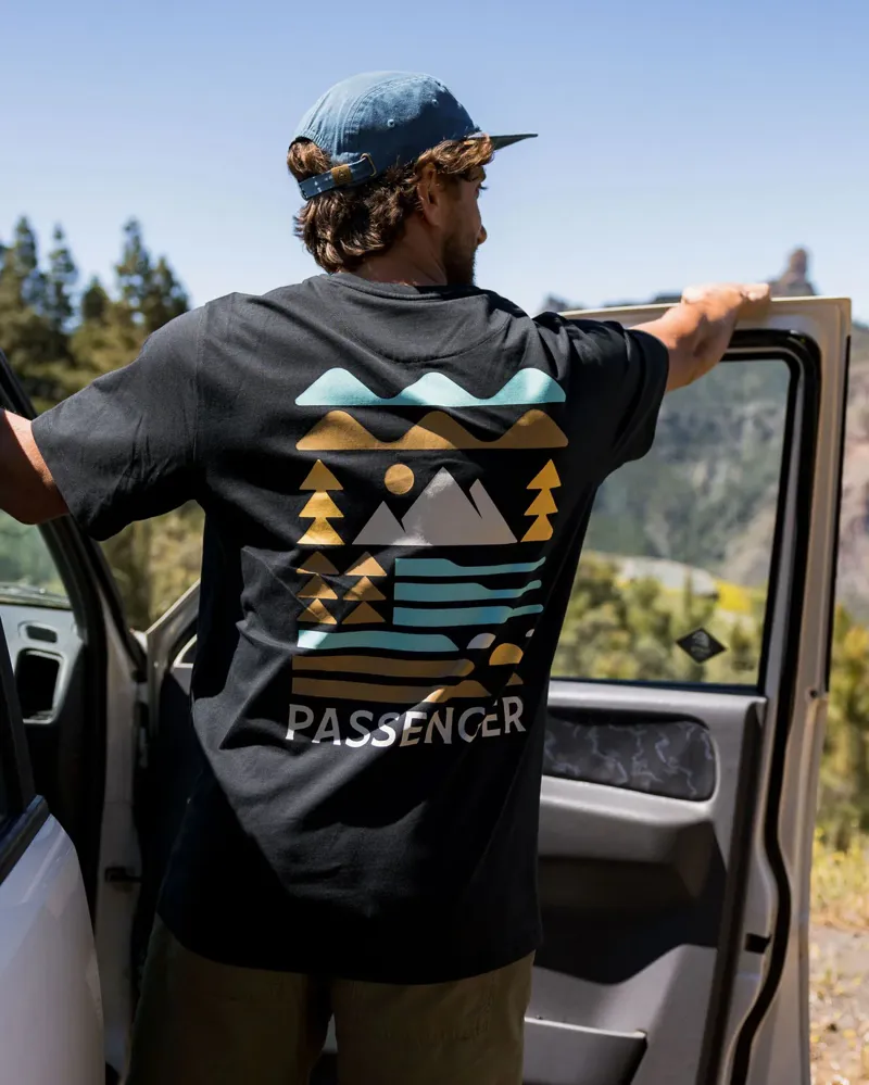 Passenger Men's Cutout Organic Cotton T-Shirt in Black-3