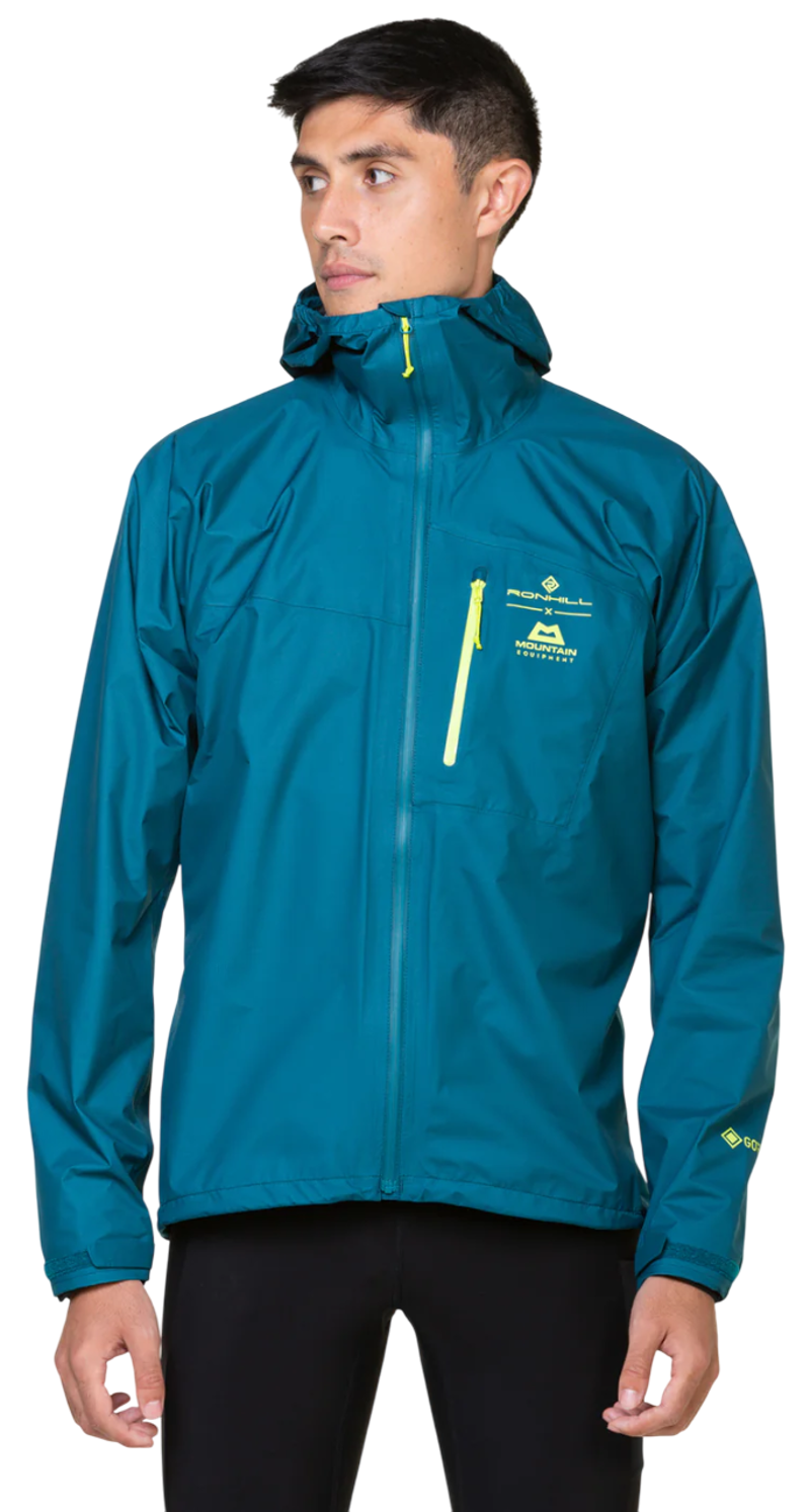 Ronhill Men's Tech Gore-Tex Mercurial Jacket in Deep Teal/Acid