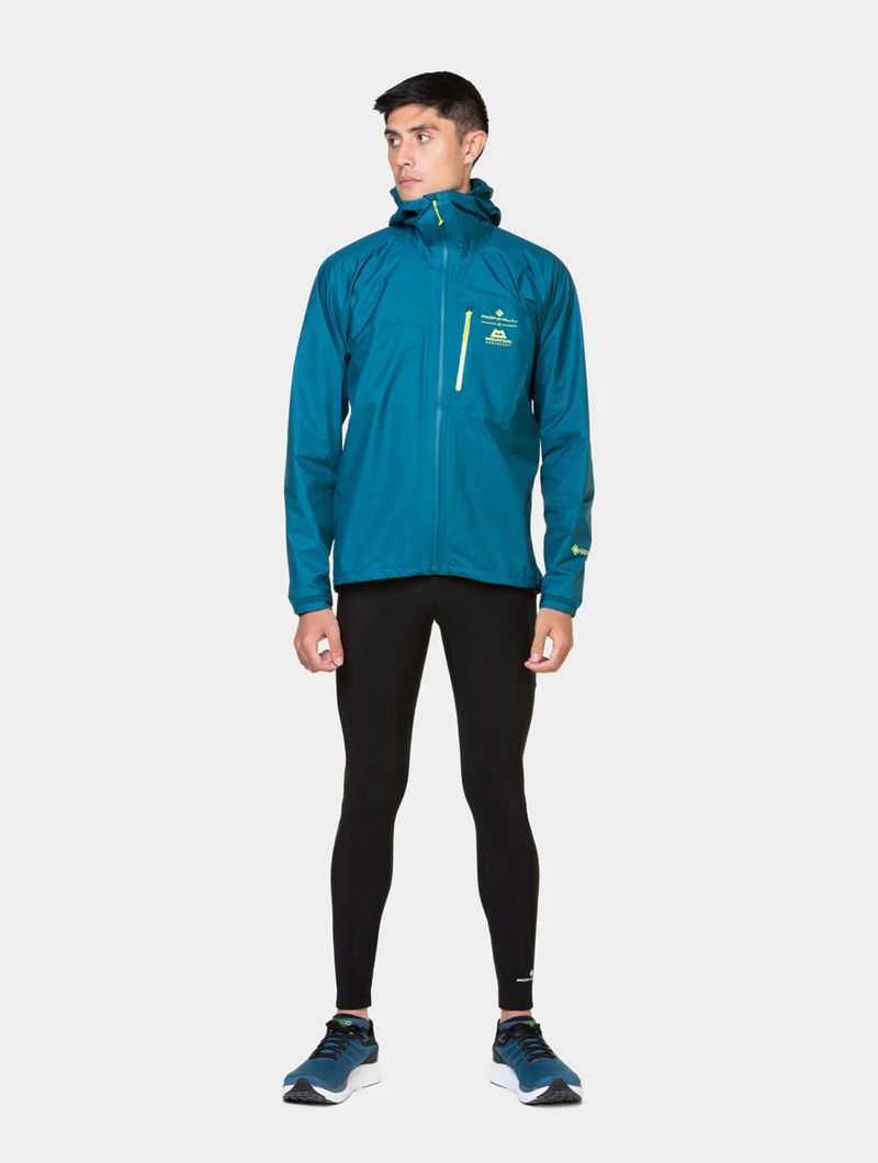 Ronhill Men's Tech Gore-Tex Mercurial Jacket in Deep Teal/Acid-5