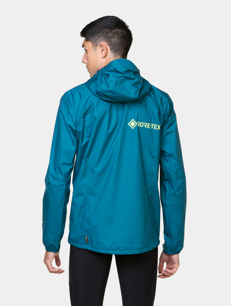 Ronhill Men's Tech Gore-Tex Mercurial Jacket in Deep Teal/Acid-1
