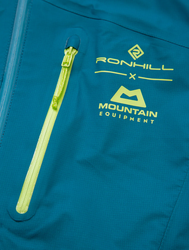 Ronhill Men's Tech Gore-Tex Mercurial Jacket in Deep Teal/Acid-7