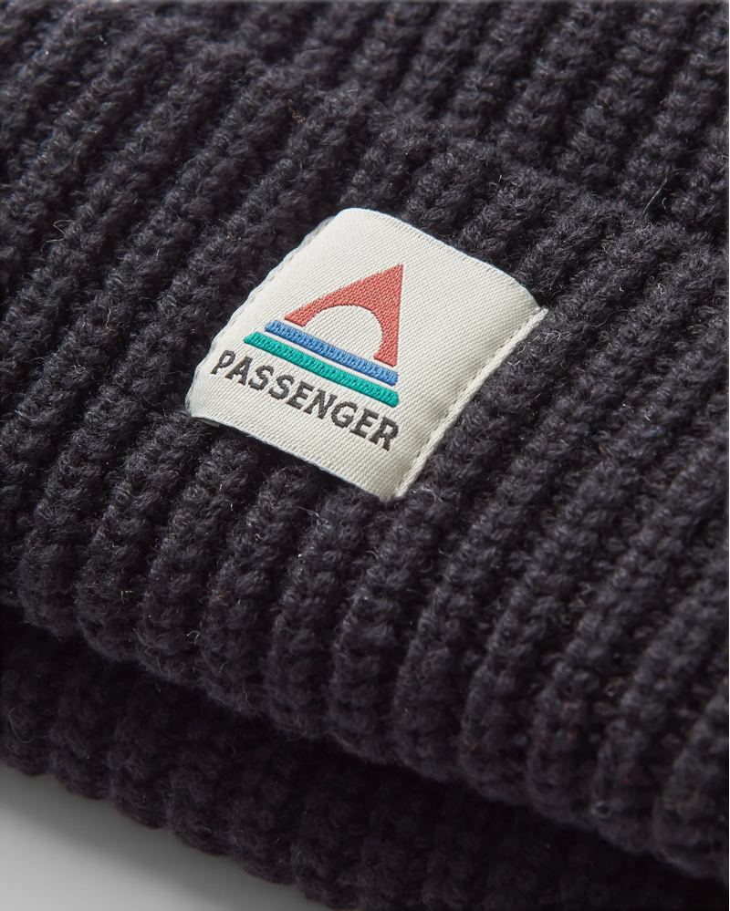 Passenger Beechwood Fleece Lined Recycled Beanie in Black-1